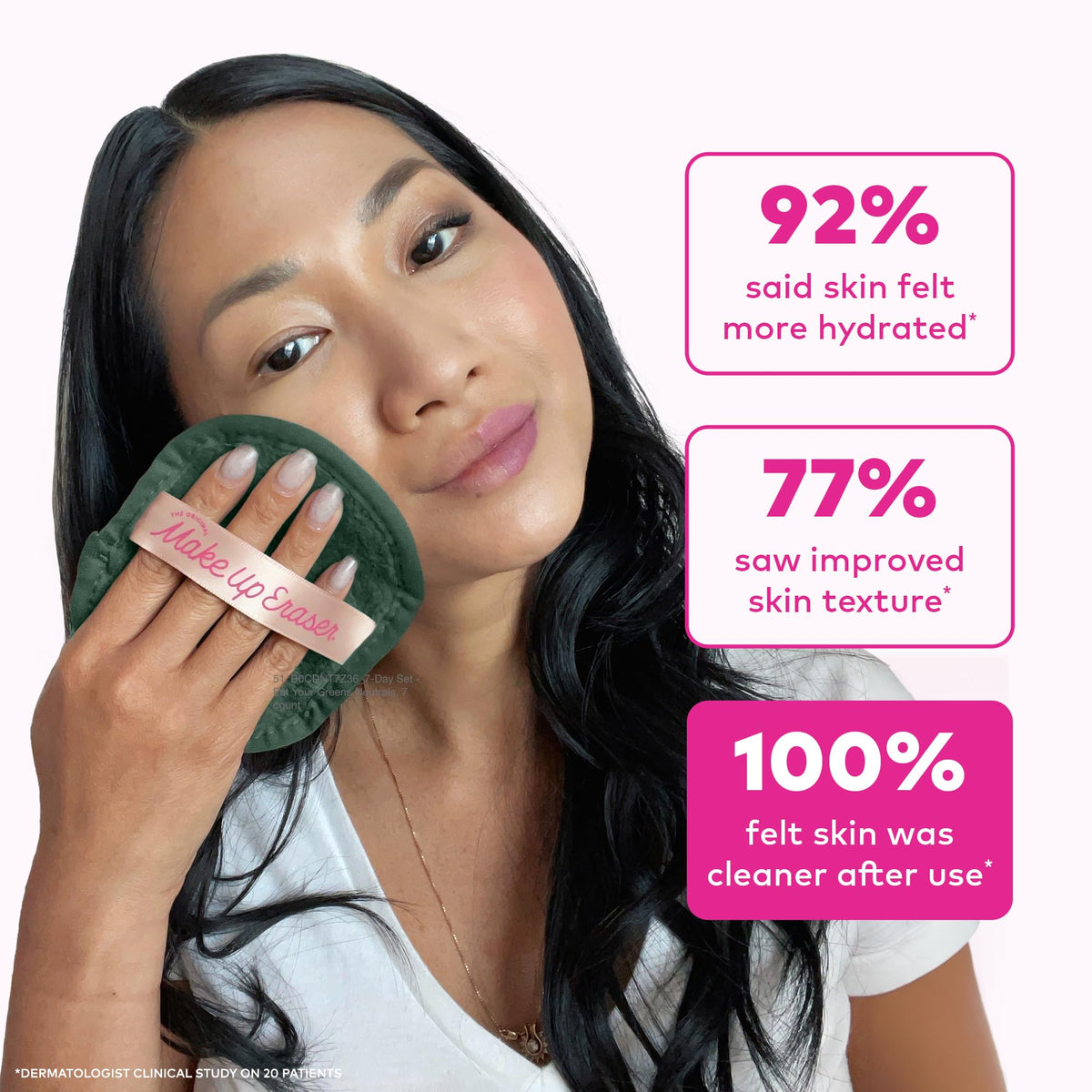 MakeUp Eraser damp texture detail demonstrating water-activated fibers for easy cleanse