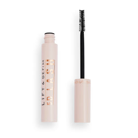 Makeup Revolution front packaging showing jet black tube and label, highlights intensity