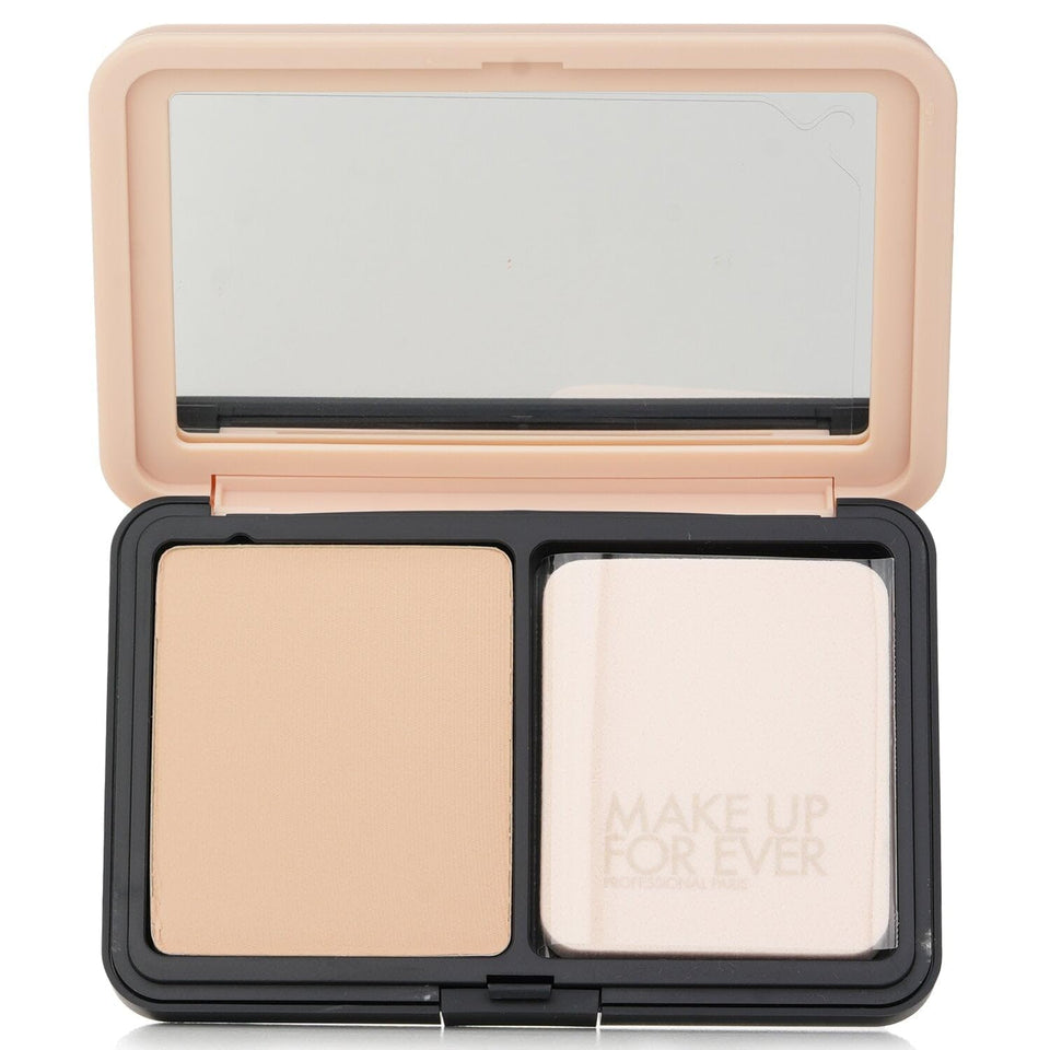 Make Up For Ever compact front view highlighting compact portability and design