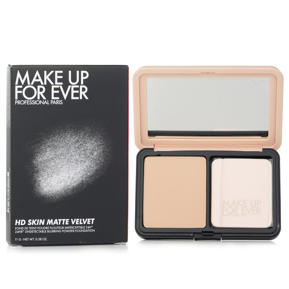 Make Up For Ever open pan showing powder surface for buildable coverage
