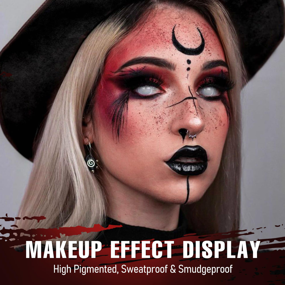 MAKI YIKA brush applying dark red shade on eyelid showing easy buildable color