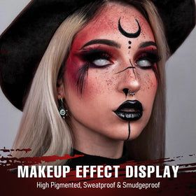 MAKI YIKA brush applying dark red shade on eyelid showing easy buildable color
