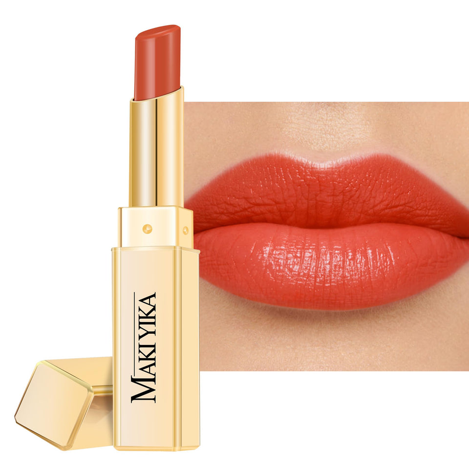 MAKI YIKA tube front view showing apricot peach shade and glossy look