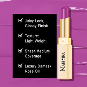 MAKI YIKA lip close-up showing lavender color applying with hydration