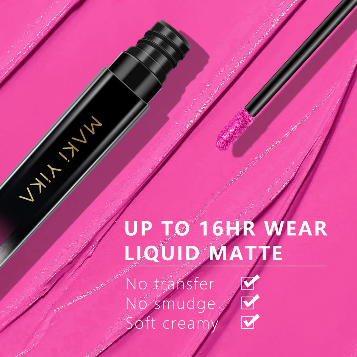 MAKI YIKA close-up matte finish on lips illustrating non-flaky comfortable wear