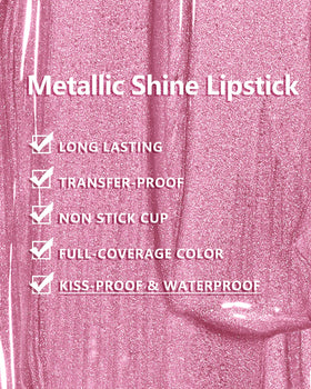 MAKI YIKA model wearing BR013 First Love showing luminous metallic lips perfect for events