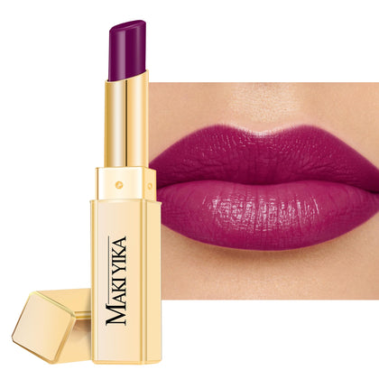 MAKI YIKA front tube view showing glossy jam purple and easy twist cap benefit
