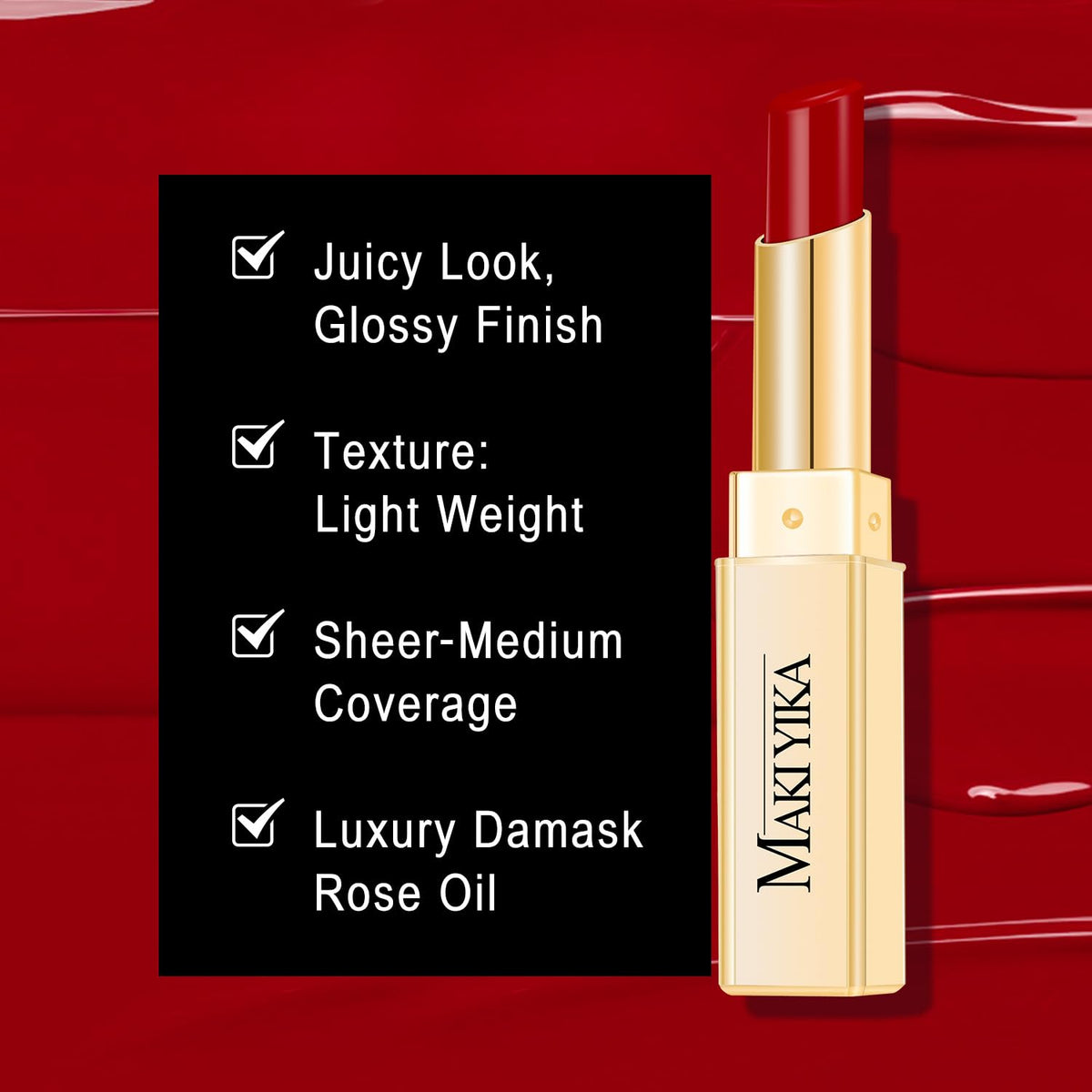 MAKI YIKA lip application closeup highlighting hydrated glossy finish