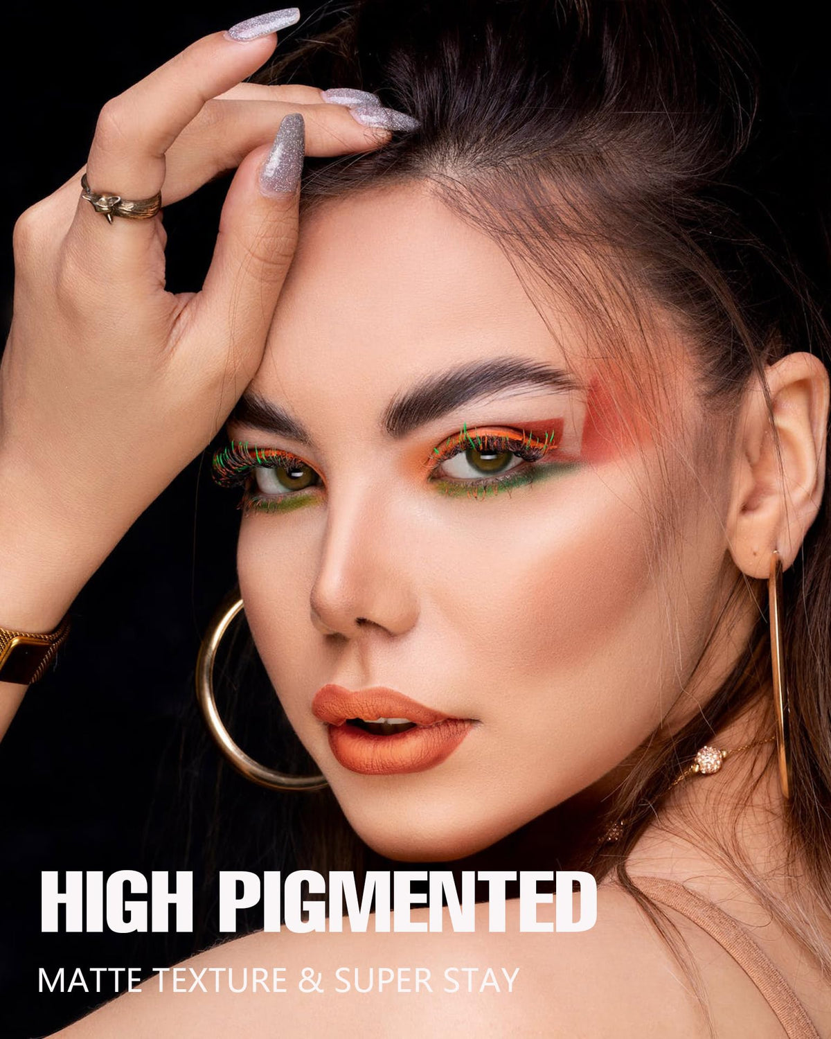 MAKI YIKA lipstick worn by model showing wearable coral for daytime