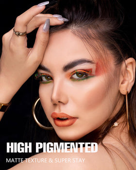 MAKI YIKA lipstick worn by model showing wearable coral for daytime