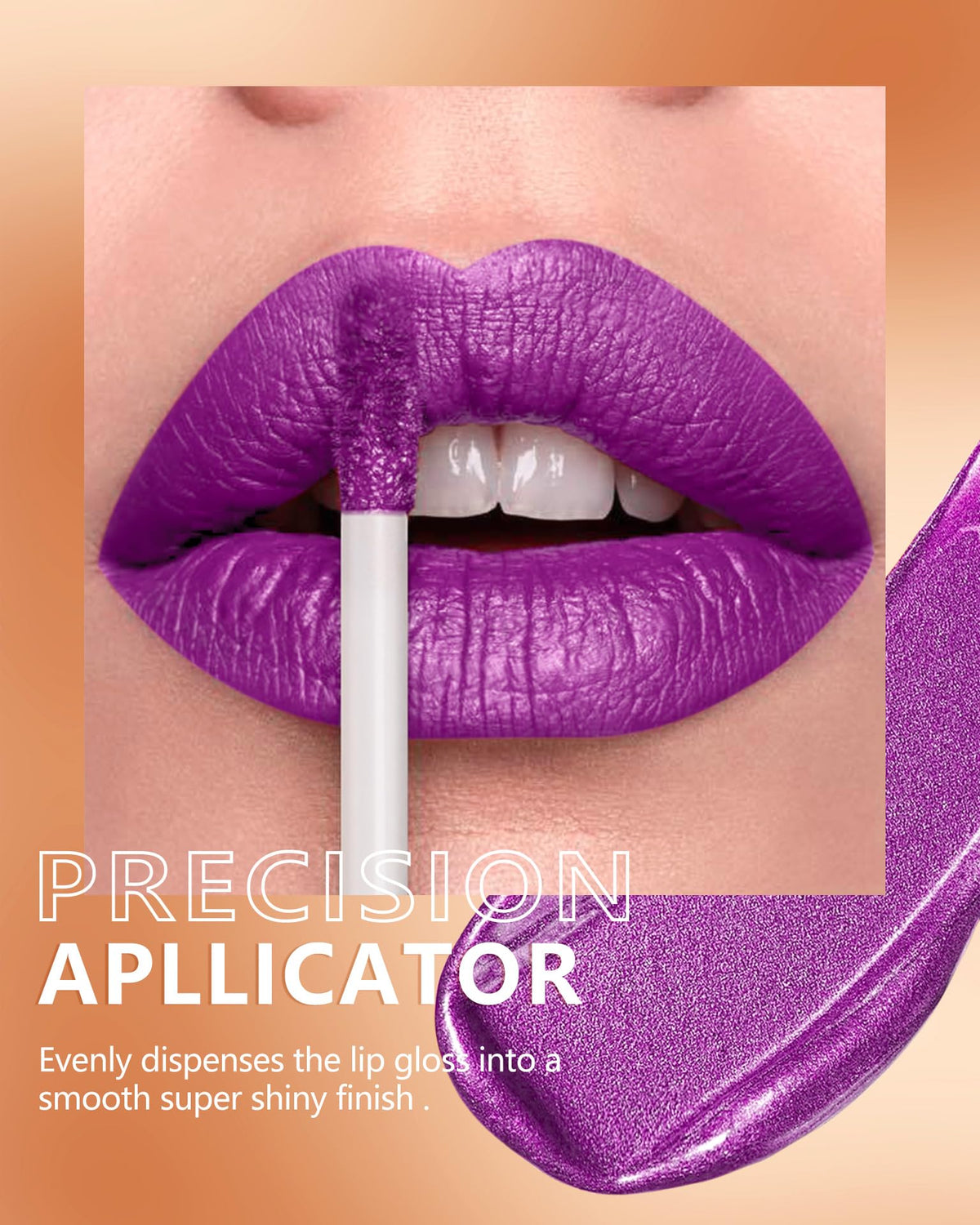 MAKI YIKA lipstick applied on lips demonstrating vibrant purple payoff