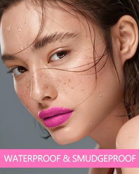 MAKI YIKA lipstick on model full face showing long-lasting color for events