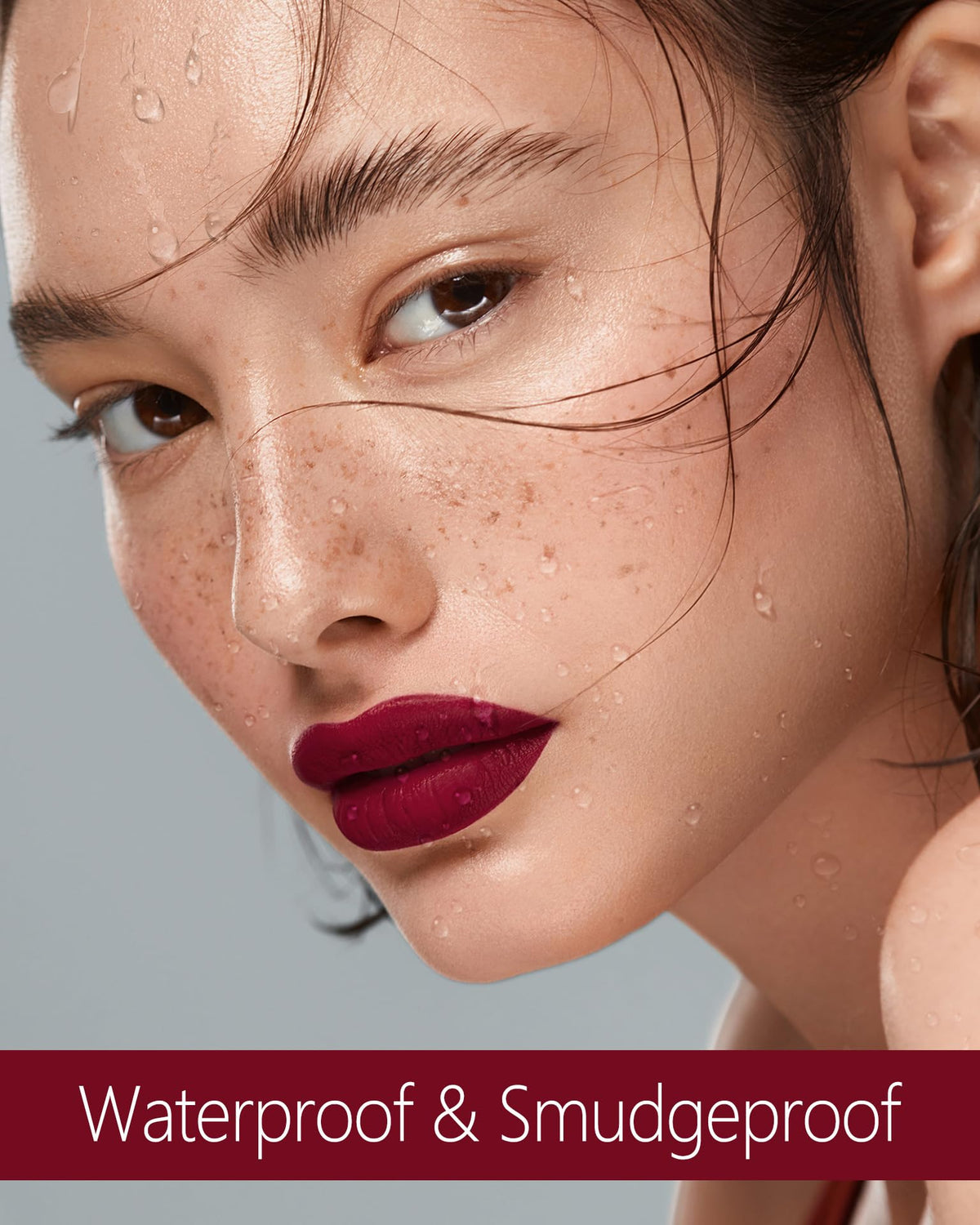 MAKI YIKA matte finish detail highlighting velvety burgundy color and non-gloss look