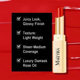 MAKI YIKA open tube detailed view of bullet and creamy formulation benefits