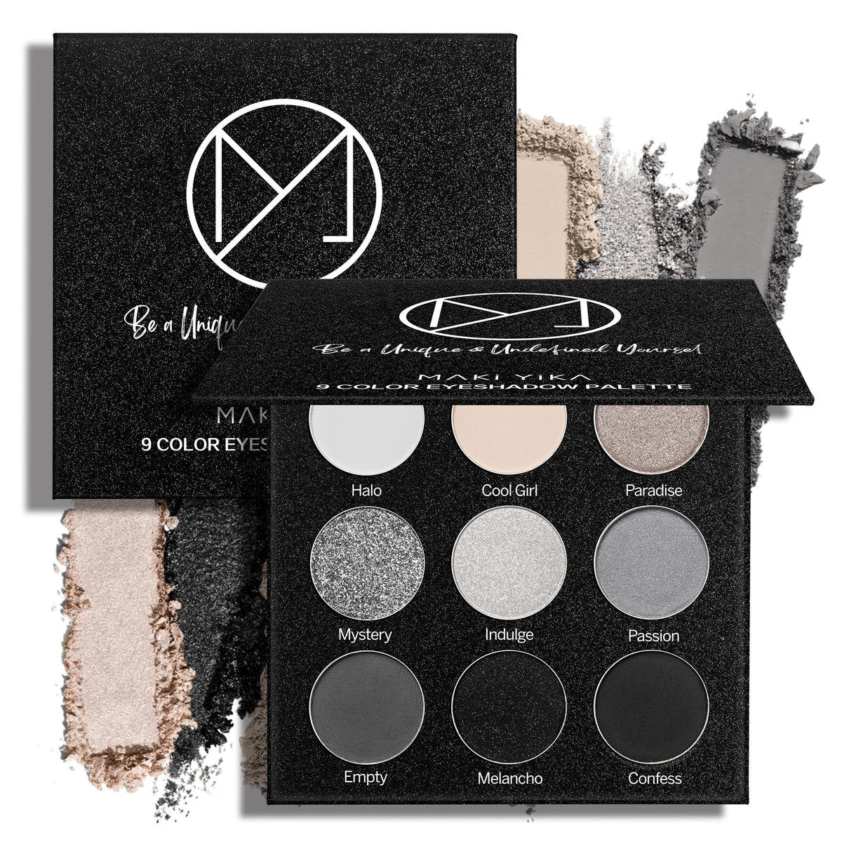 MAKI YIKA front view of closed palette showing compact design and logo