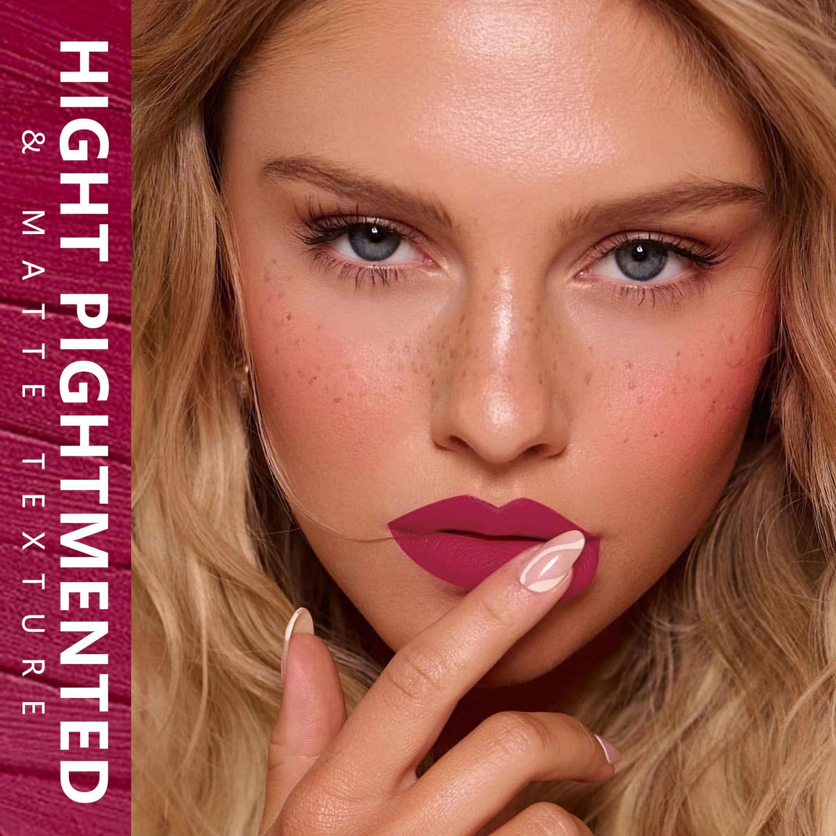 MAKI YIKA lip application image illustrating even matte finish and comfort