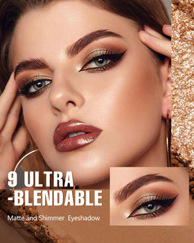 MAKI YIKA flatlay of all nine nude shades showing versatile color combinations for looks
