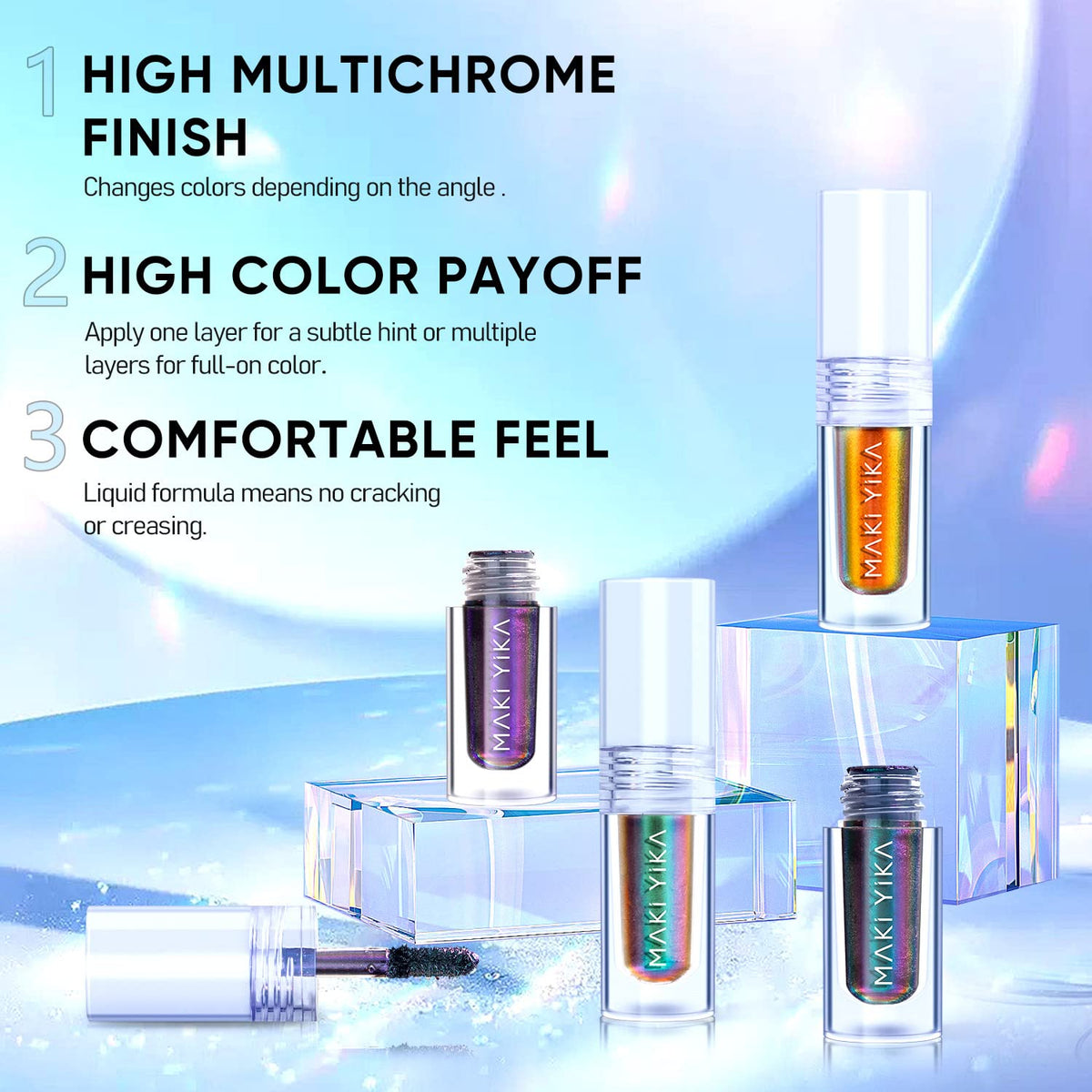 MAKI YIKA under stage lighting revealing intense chameleon shimmer, great for performances