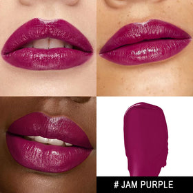 MAKI YIKA swatch on hand demonstrating jam purple payoff and blendable color