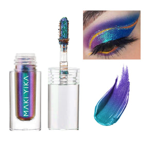 MAKI YIKA front packaging showing teal multichrome bottle and brand, highlights bold metallic color