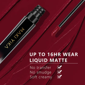 MAKI YIKA texture swipe on arm demonstrating smooth burgundy finish and coverage