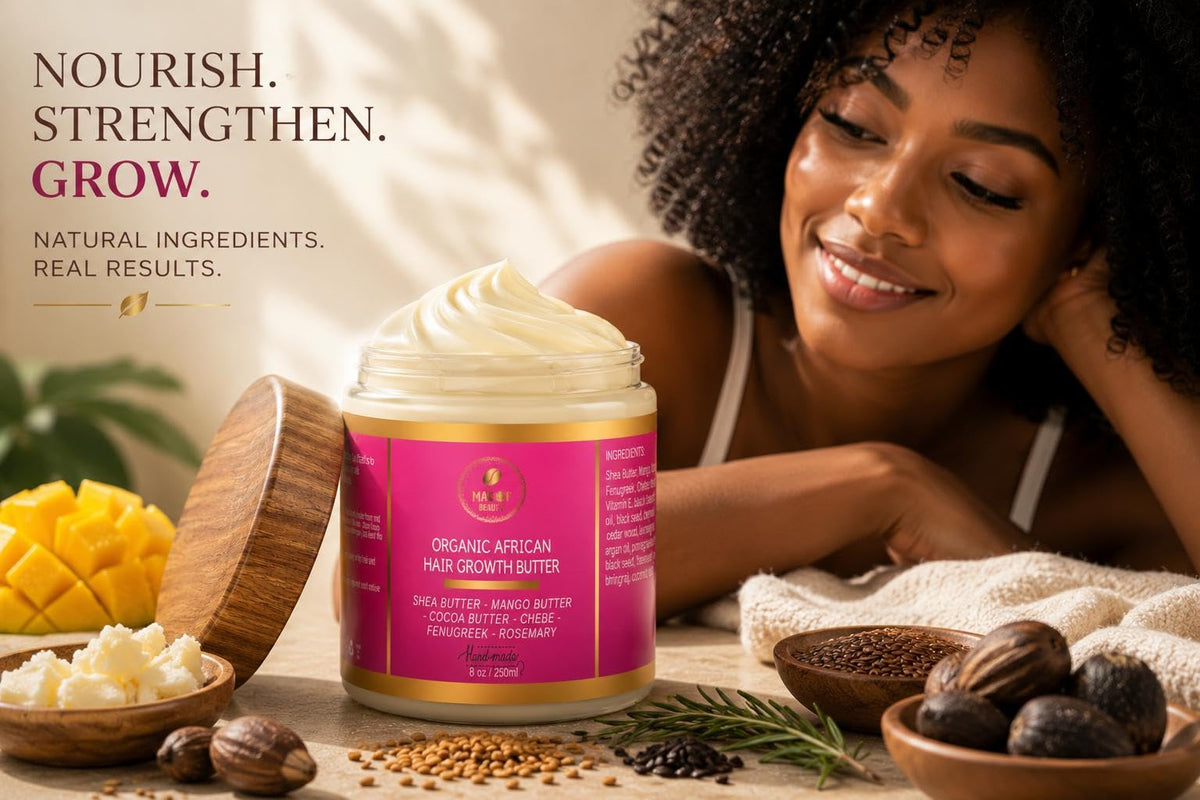 MAKOF BEAUTY applying butter to wet hair for smoother styling