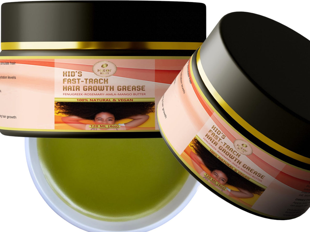 MAKOF BEAUTY jar on bathroom shelf with towels portraying everyday family routine