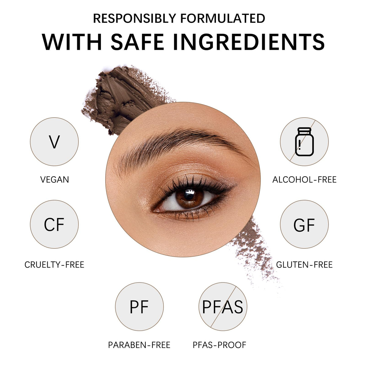 Maksure brow before and after application showing fuller natural look