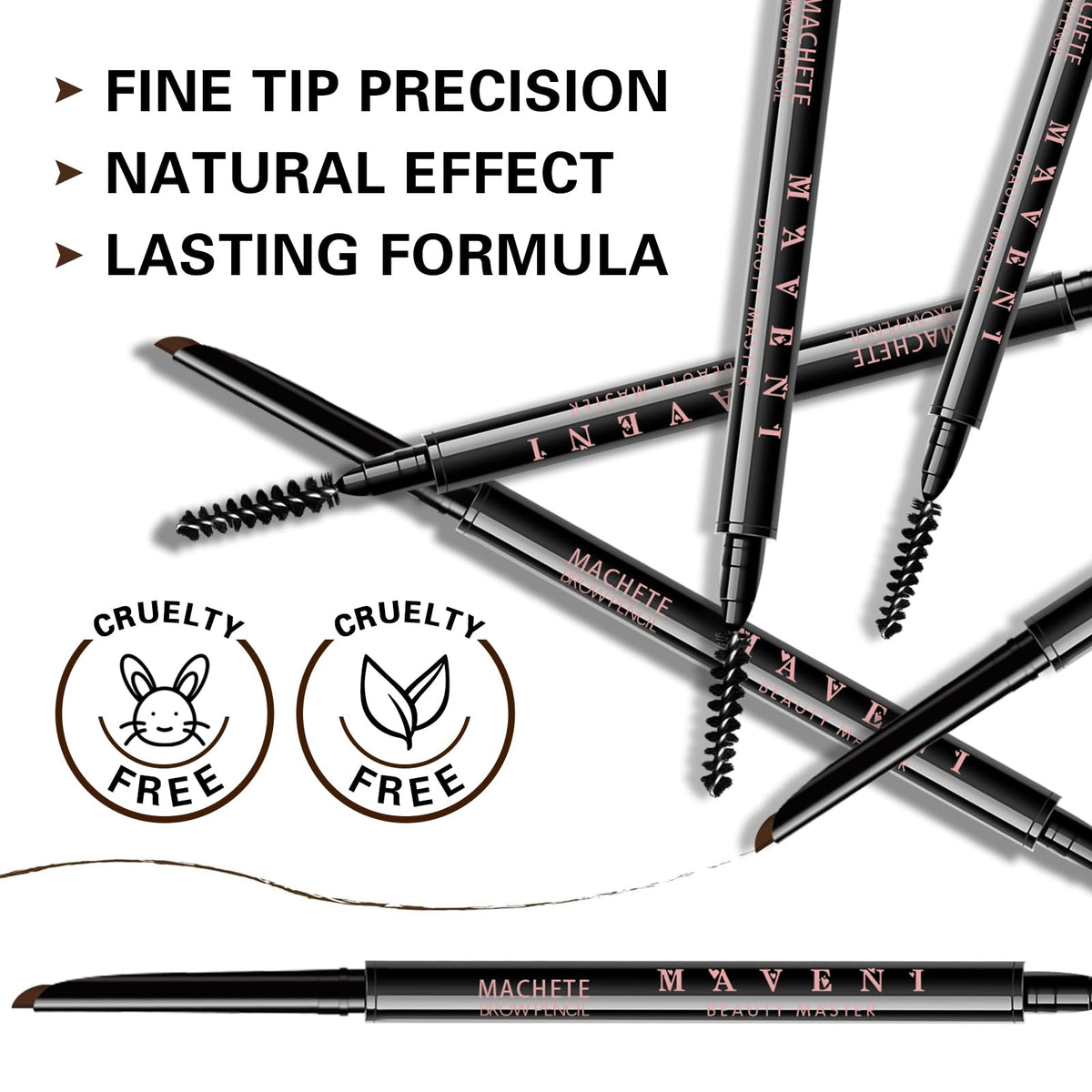 Maksure pencil held in hand to show compact size and portability