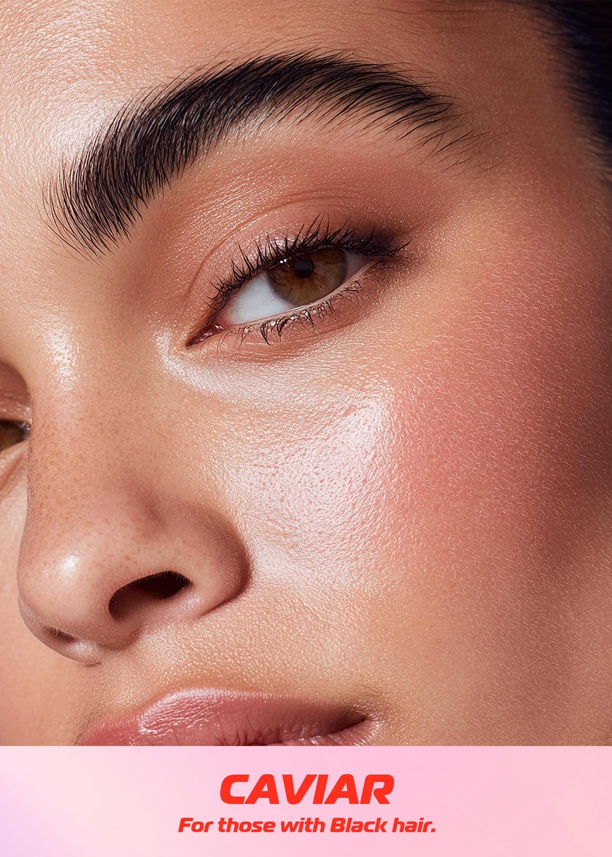 Makup Beauty applied on model brows in routine demonstrating smudge-resistant hold