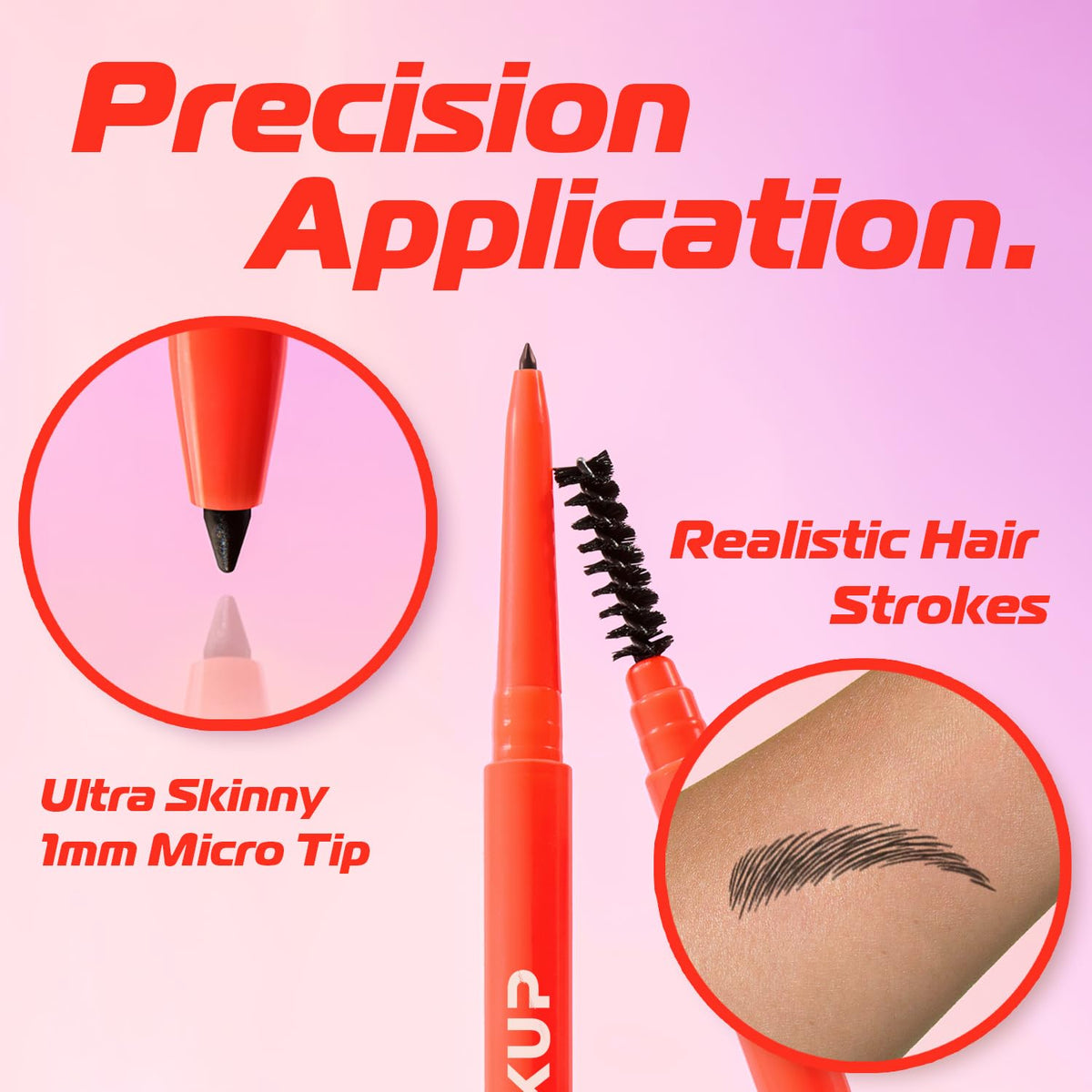 Makup Beauty ultra thin 1.0mm tip close-up drawing hair-like strokes for precision
