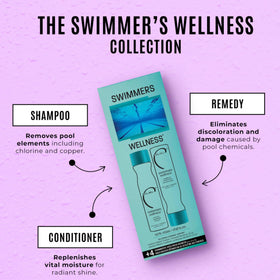 Malibu C applied to wet hair after swim to show smoothing and detangling benefit