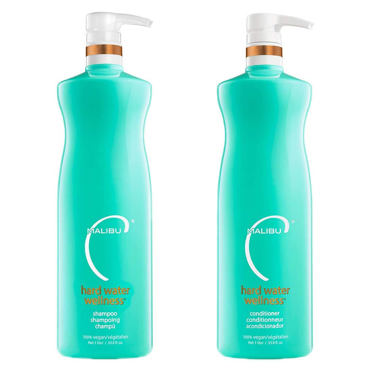 Malibu C duo front packaging shows full-size bottles and benefits
