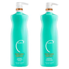 Malibu C duo front packaging shows full-size bottles and benefits