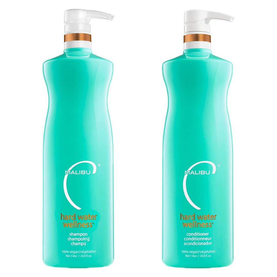Malibu C duo front packaging shows full-size bottles and benefits