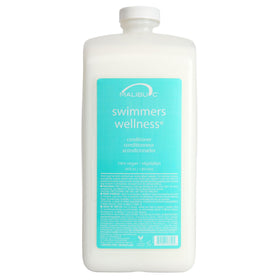 Malibu C front packaging showing 64oz bottle and product benefits for swimmers