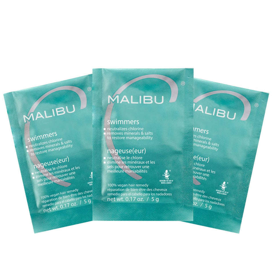 malibu c front packets showing three single-use packets and travel-friendly convenience