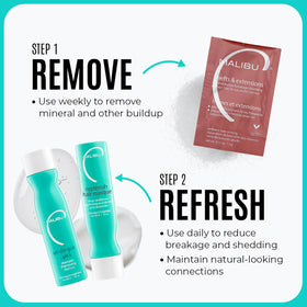 Malibu C being applied in salon to demonstrate reparative treatment benefits