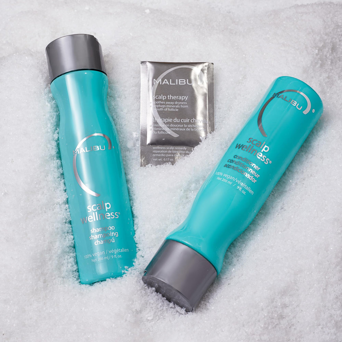 Malibu C shampoo foam texture demonstrating refreshing menthol action