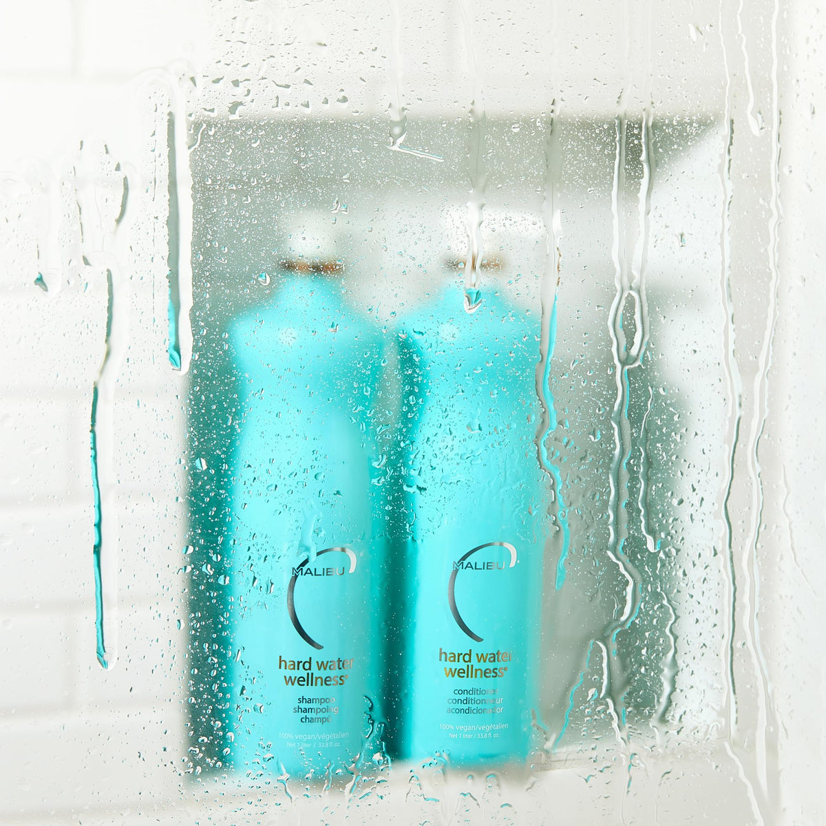 Malibu C shampoo pump detail with easy dispensing for shower use