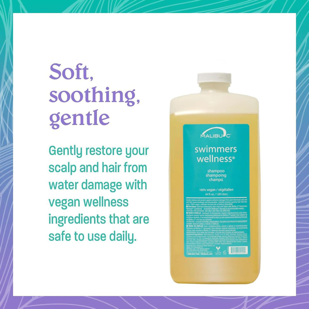 Malibu C pump dispensing shampoo, demonstrates easy use and controlled application