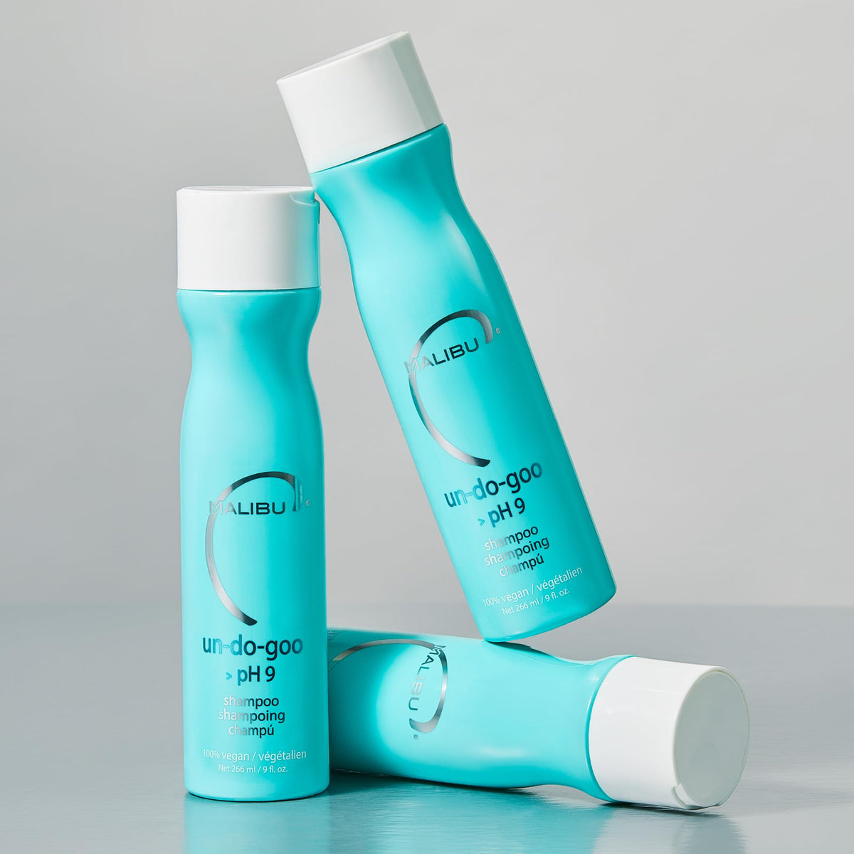 Malibu C on a bathroom shelf in a clean lifestyle setting for ethical appeal