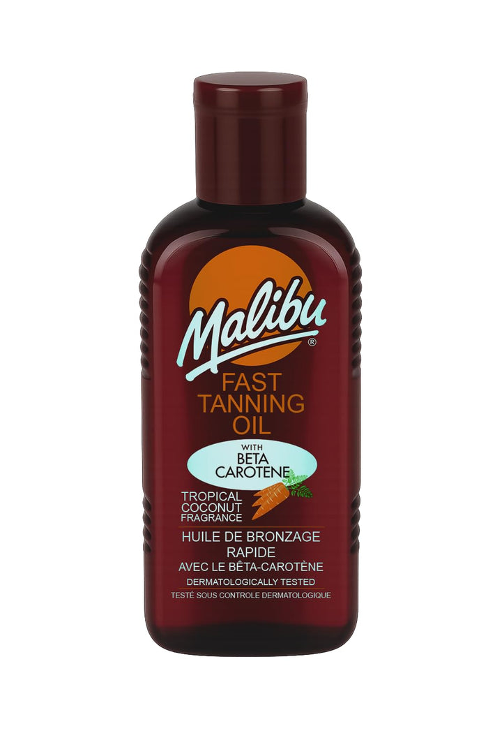 Malibu front packaging showing 200ml bottle and coconut scent benefit
