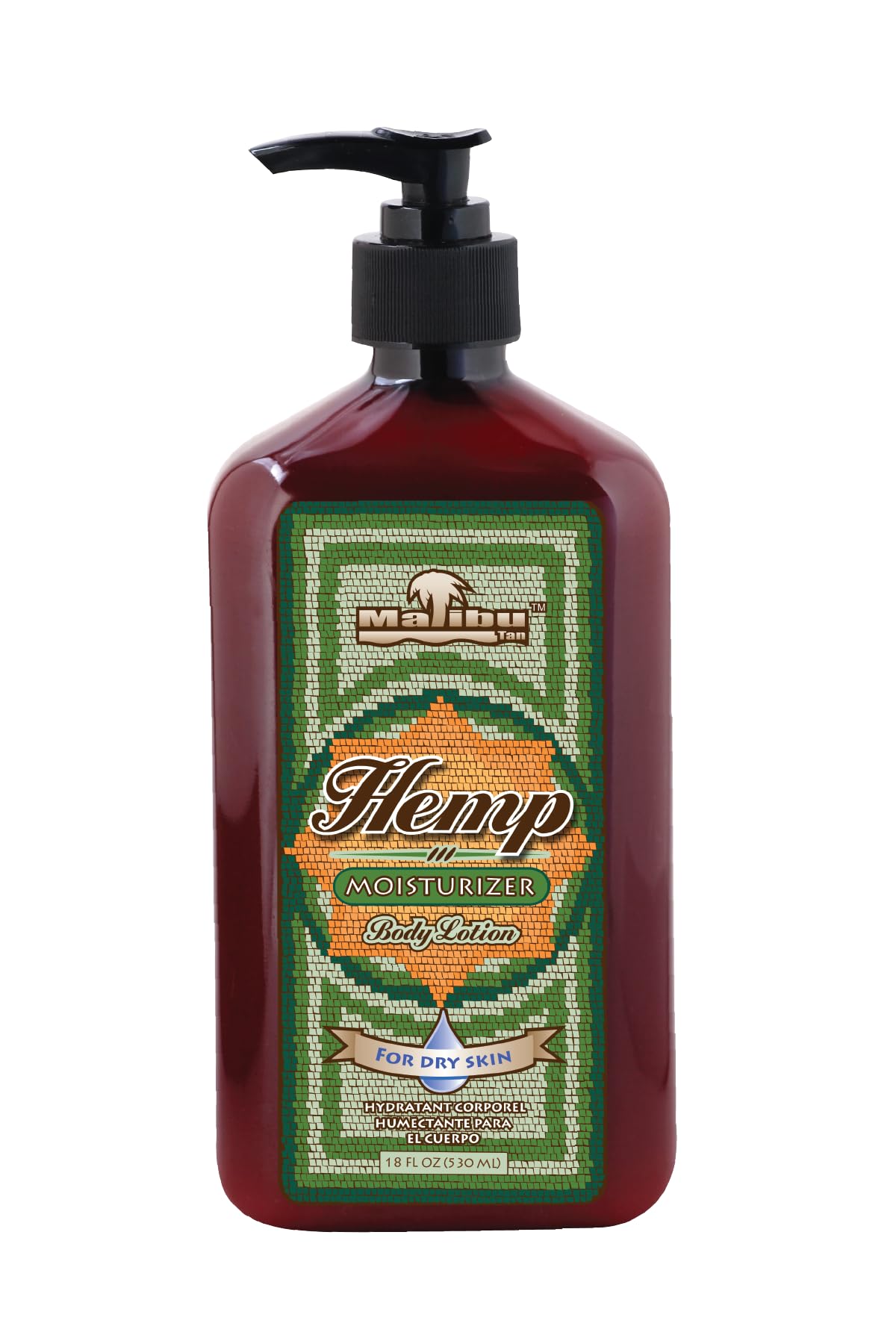 Malibu Hemp front bottle showing label and size, highlighting hydration benefit