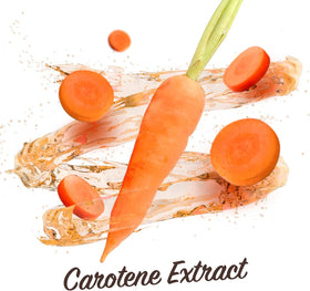 Malibu bottle label detail highlighting beta carotene and vitamin E benefits
