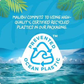Malibu Sun water droplets on skin to show water-resistant tanning performance