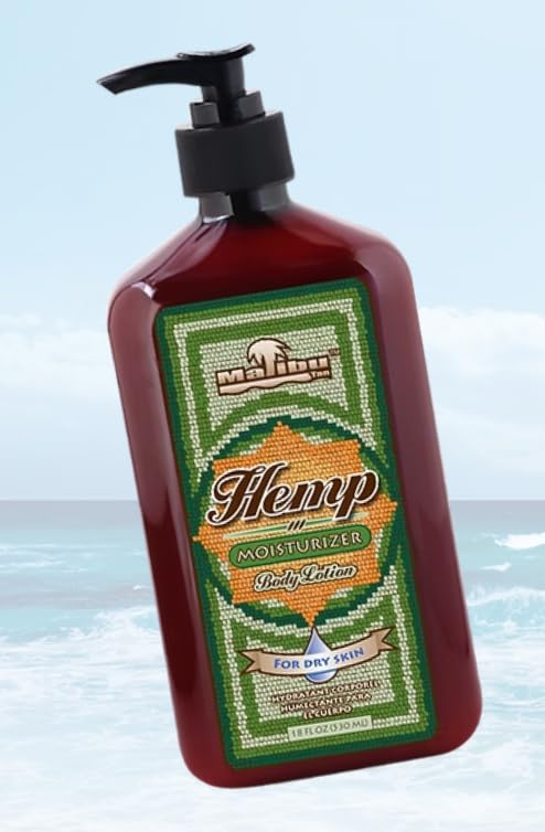 Malibu Tan lotion texture swiped on hand to show quick-absorbing, non-greasy finish