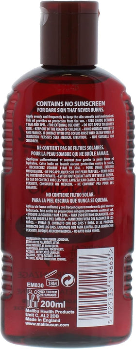 Malibu bottle being squeezed to apply oil for easy, even coverage