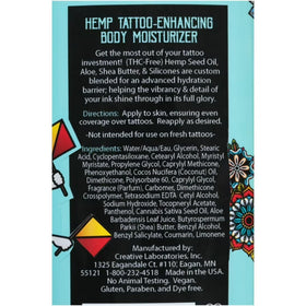 MalibuHemp Tan being applied to tattooed arm for enhanced color and hydration