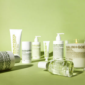 MALIN+GOETZ bottle in bathroom lifestyle setting showing elegant display and gifting benefit